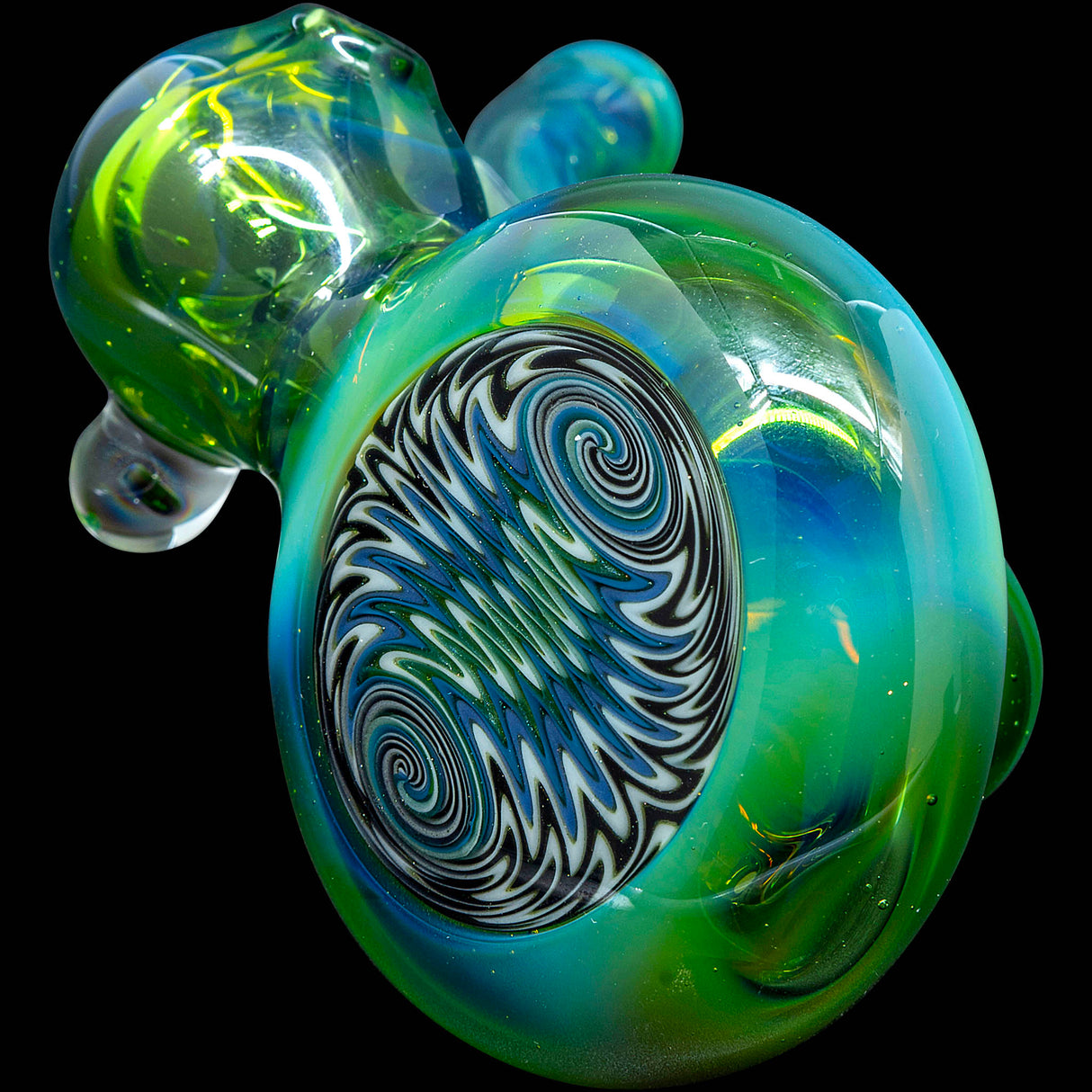 Kryptonite Green Wave Reversal Sherlock Glass Pipe by Chris Lezak