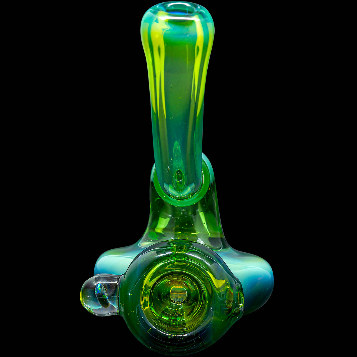 Kryptonite Green Wave Reversal Sherlock Glass Pipe by Chris Lezak