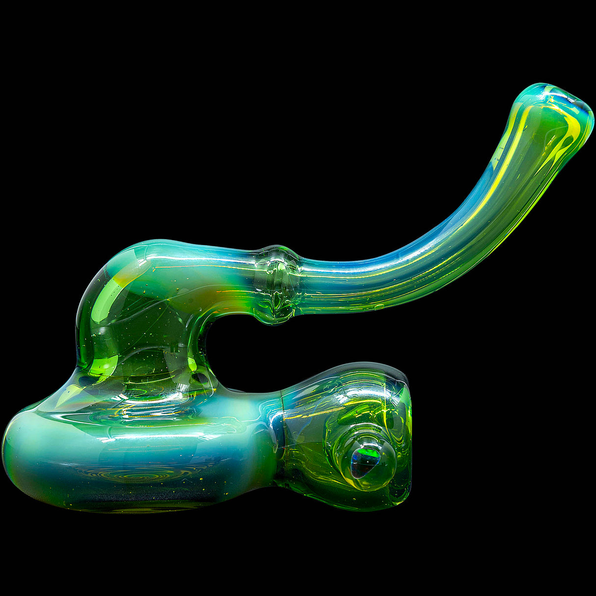 Kryptonite Green Wave Reversal Sherlock Glass Pipe by Chris Lezak