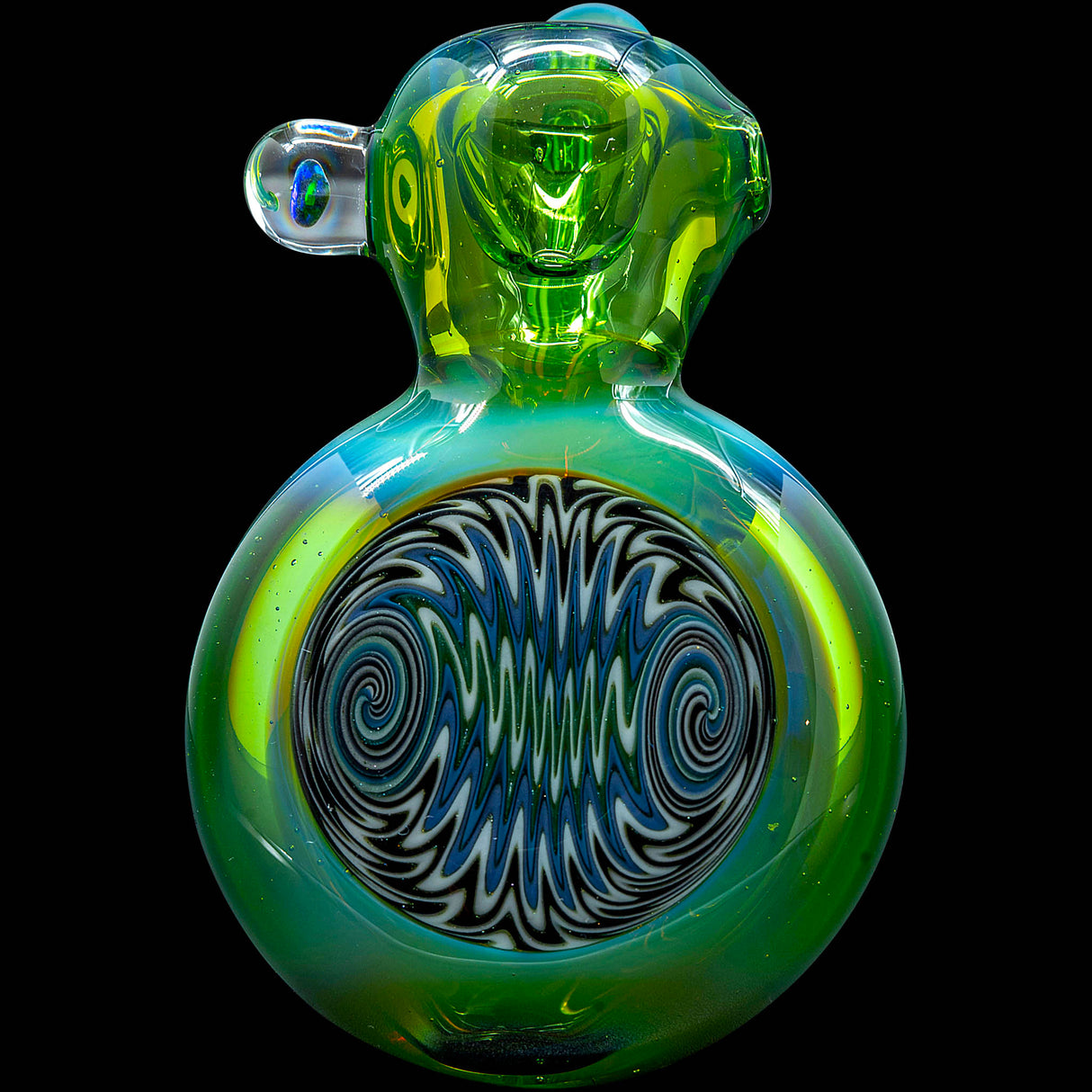 Kryptonite Green Wave Reversal Sherlock Glass Pipe by Chris Lezak