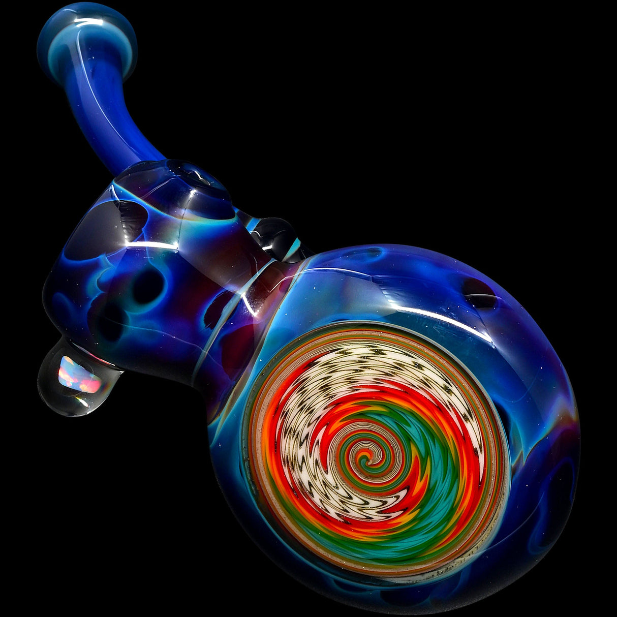 Cobalt Blue Sherlock Glass Bubbler Pipe by Chris Lezak