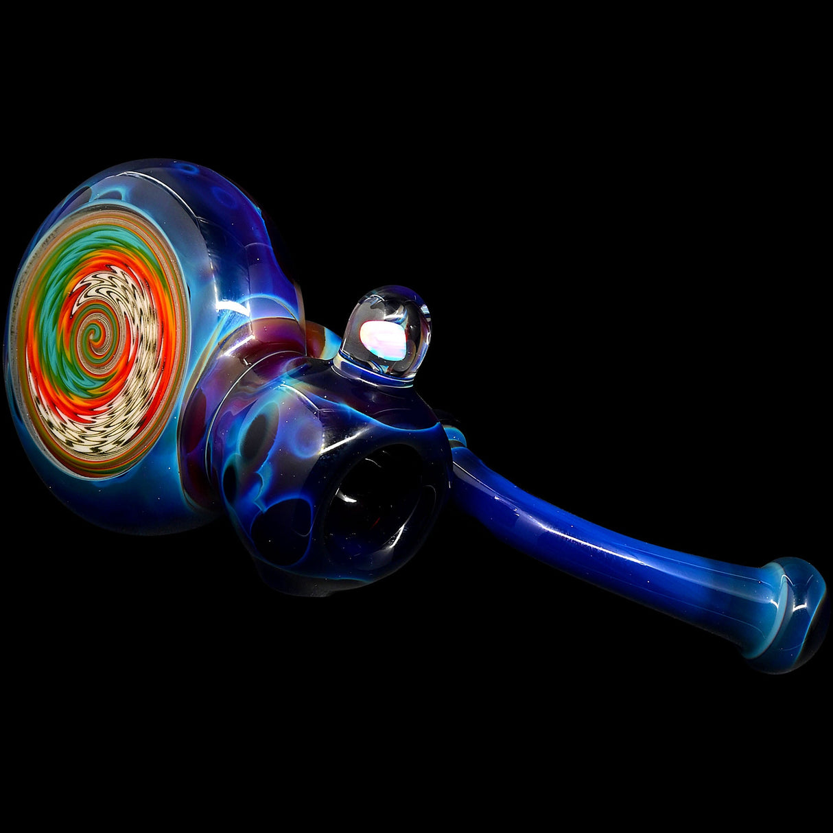 Cobalt Blue Sherlock Glass Bubbler Pipe by Chris Lezak