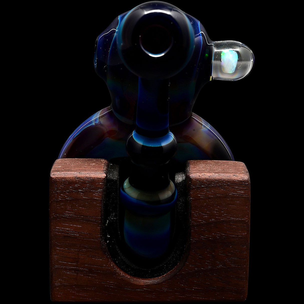 Cobalt Blue Sherlock Glass Bubbler Pipe by Chris Lezak