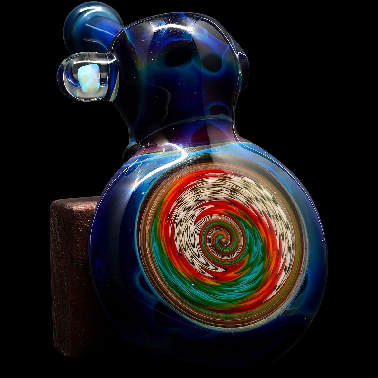 Cobalt Blue Sherlock Glass Bubbler Pipe by Chris Lezak