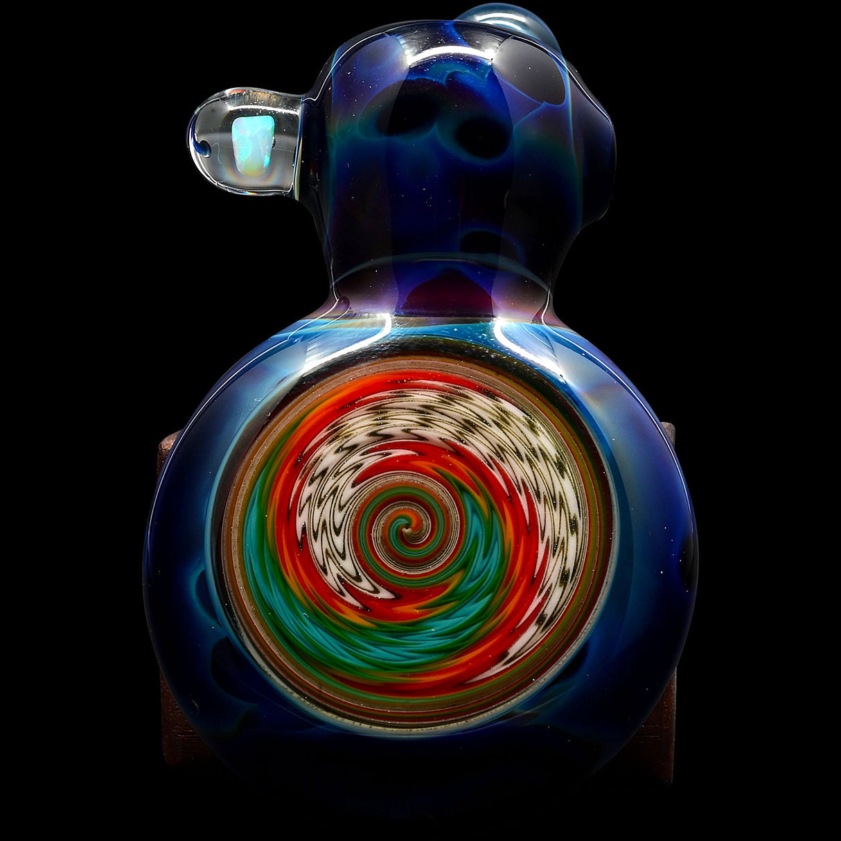 Cobalt Blue Sherlock Glass Bubbler Pipe by Chris Lezak