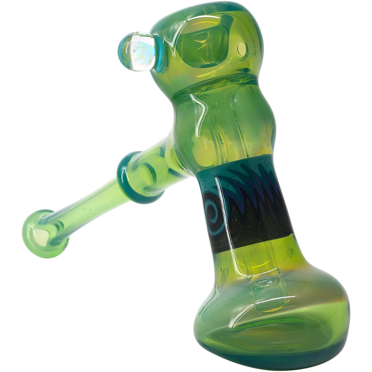 Kryptonite Glass Hammer Bubbler Pipe by Chris Lezak