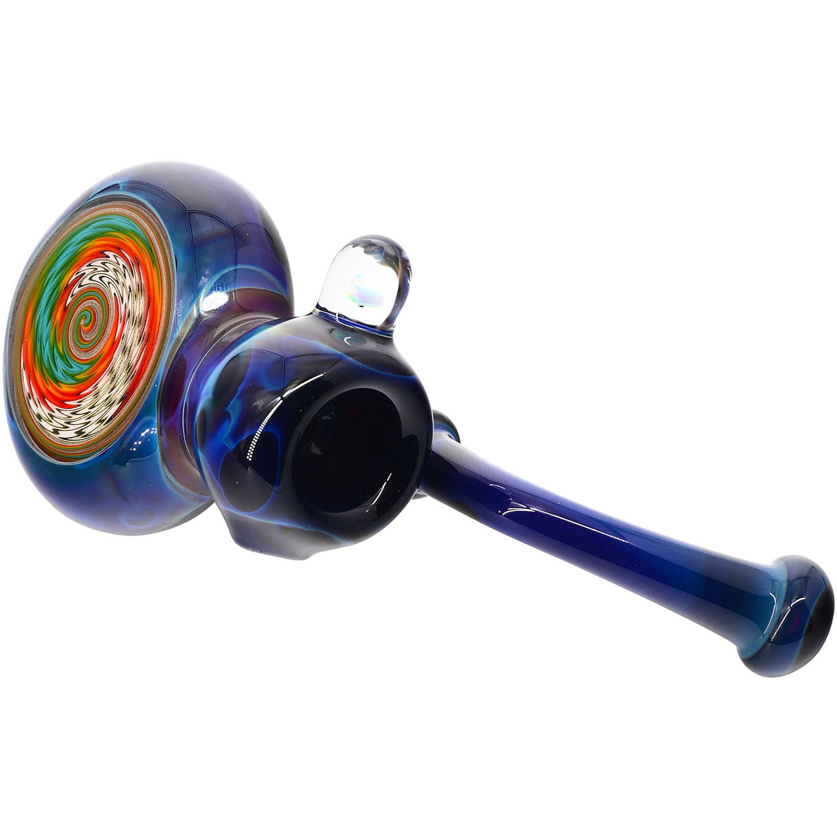 Cobalt Blue Sherlock Glass Bubbler Pipe by Chris Lezak