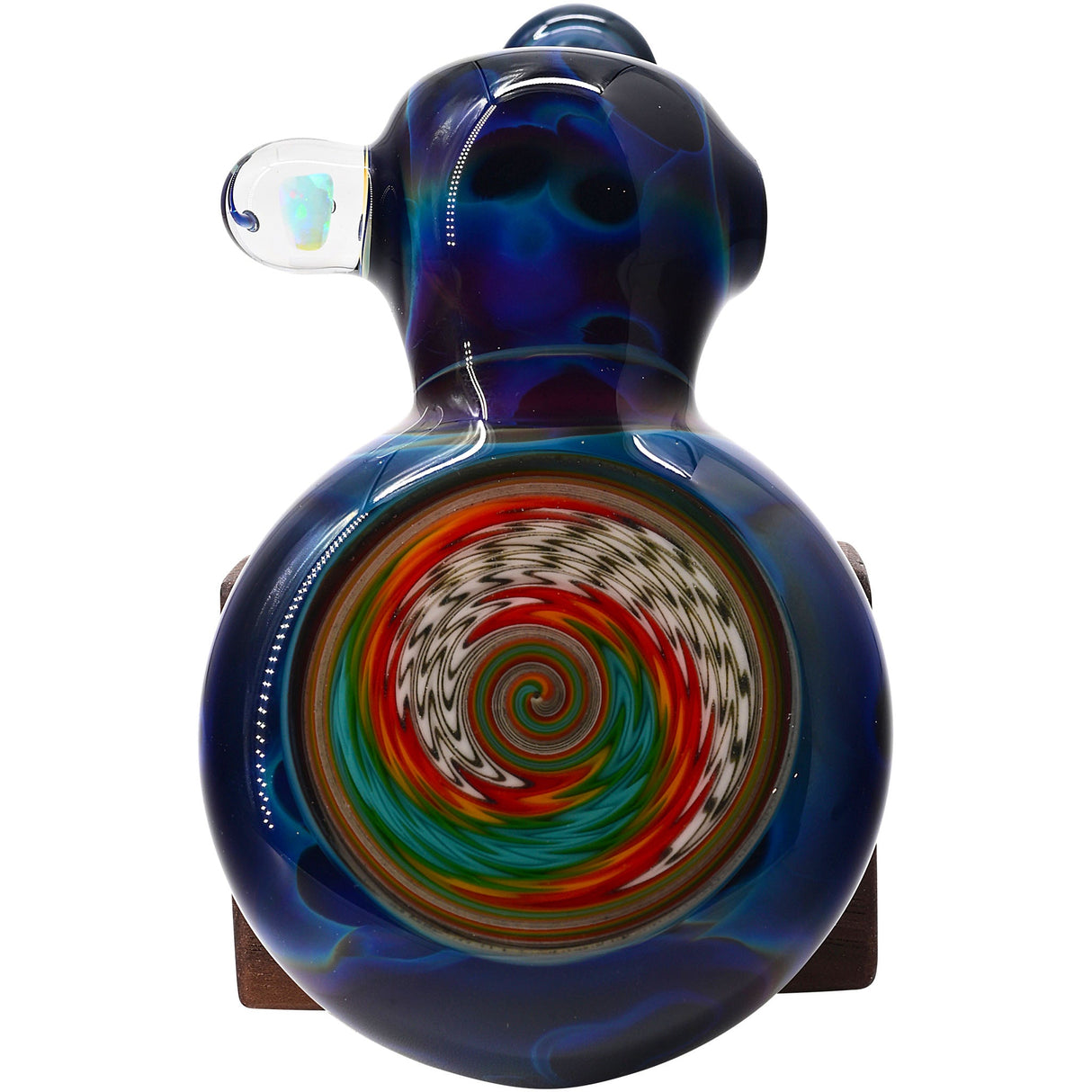 Cobalt Blue Sherlock Glass Bubbler Pipe by Chris Lezak