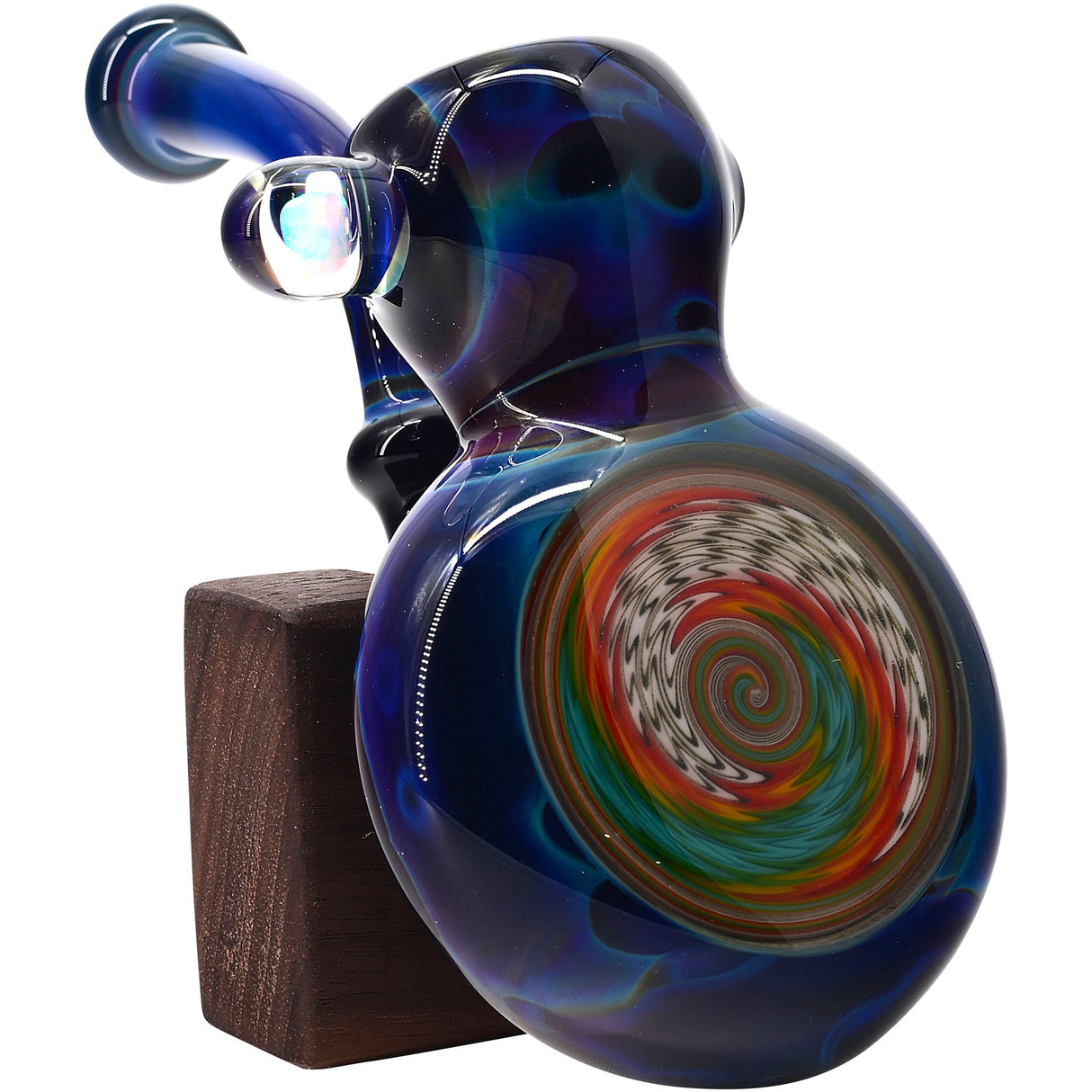Cobalt Blue Sherlock Glass Bubbler Pipe by Chris Lezak