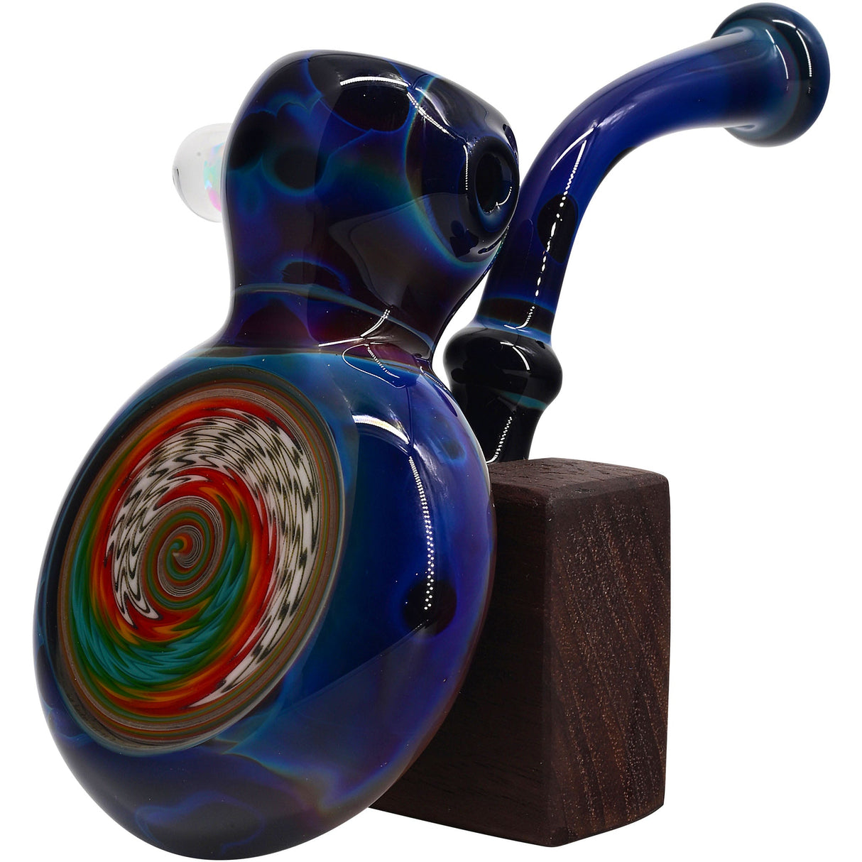 Cobalt Blue Sherlock Glass Bubbler Pipe by Chris Lezak