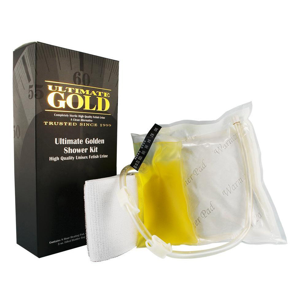 Ultimate Gold Golden Shower Kit front view with box, complete detox cleanse package
