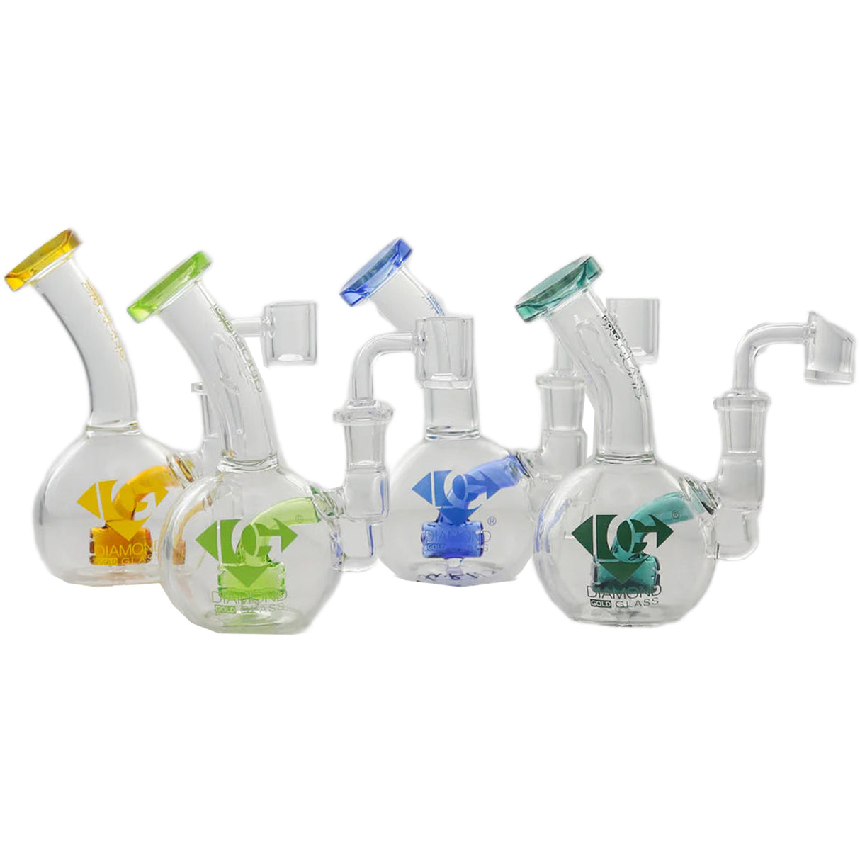 Diamond Glass 6" Rig With Swiss Hammer Perc