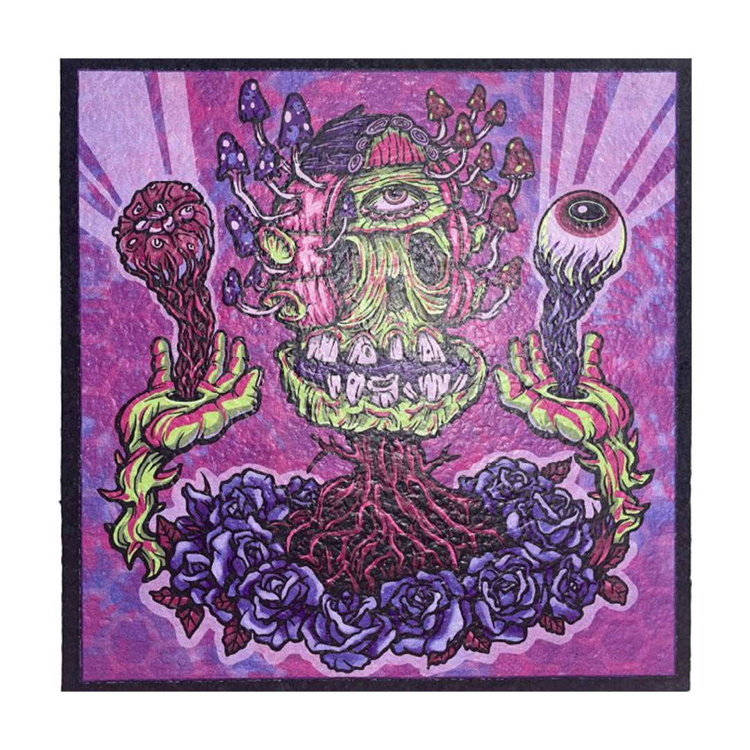 East Coasters 10" Dirk Hays Fungi Dab Mat with vibrant psychedelic artwork, front view