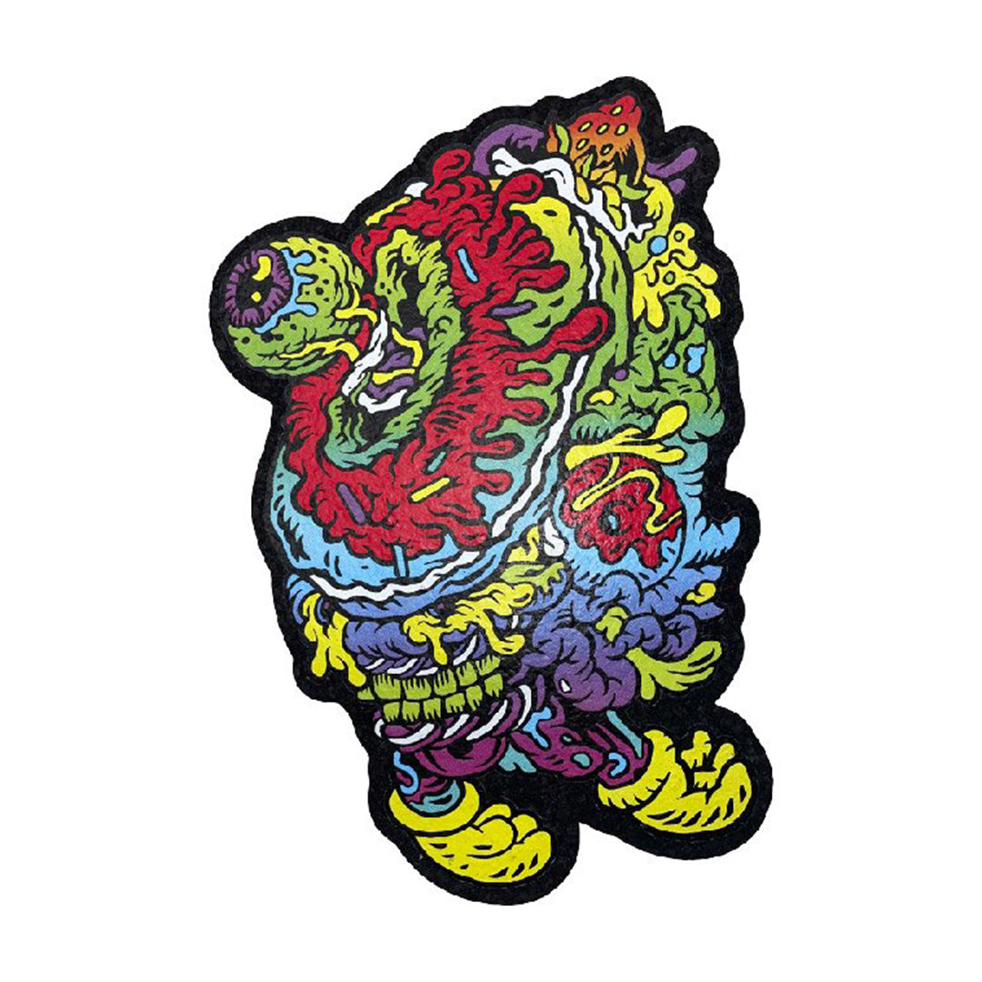 East Coasters 10" Donut Ghost V2 Dab Mat, vibrant multi-colored design, top view on white background