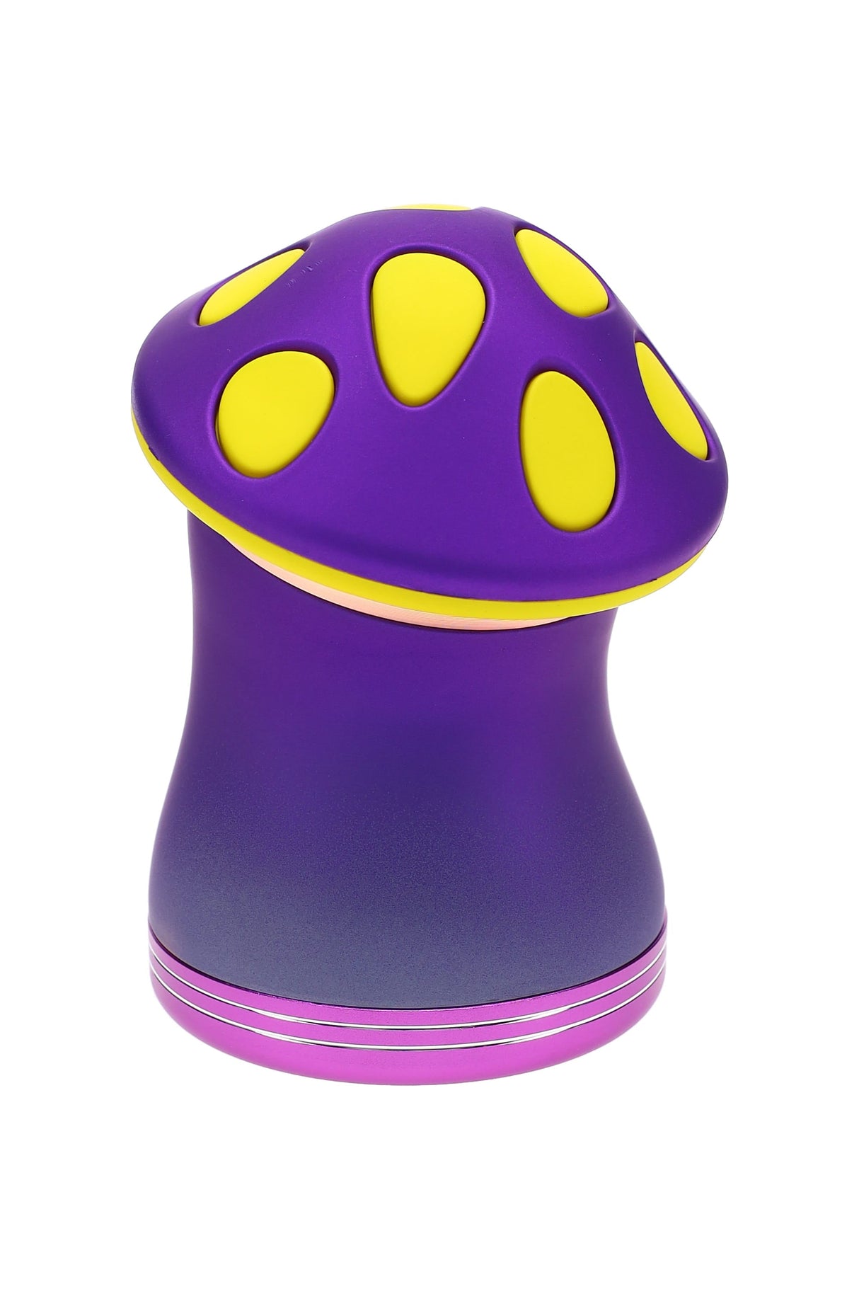 4-Part Metal Mushroom Herb Grinder “Toadstool Twist” – 2¼″ – Assorted Colors
