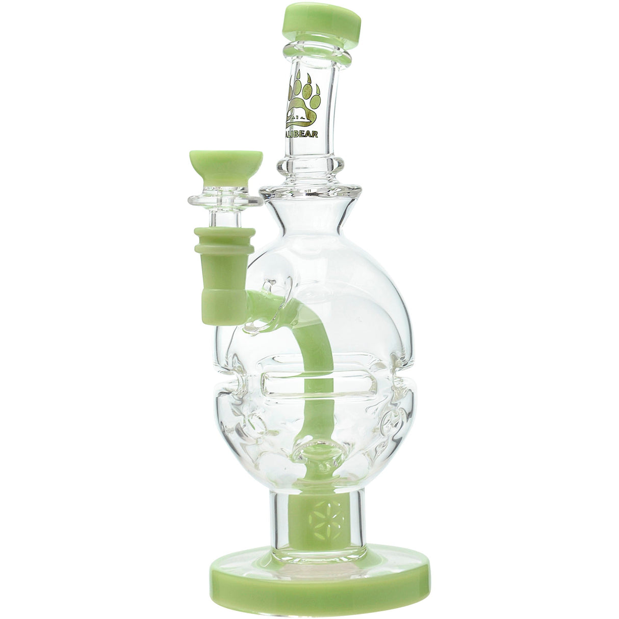 Calibear Fab Egg Seed of Life Dab Rig with Bent Neck and 14mm Female Joint - Front View