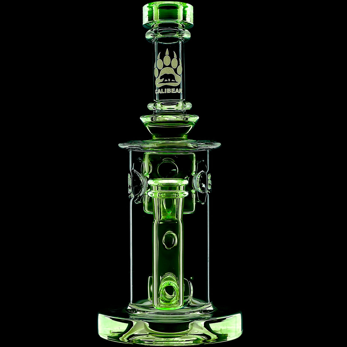 Calibear 8'' Straight Fab Flower Of Life Perc Water Pipe