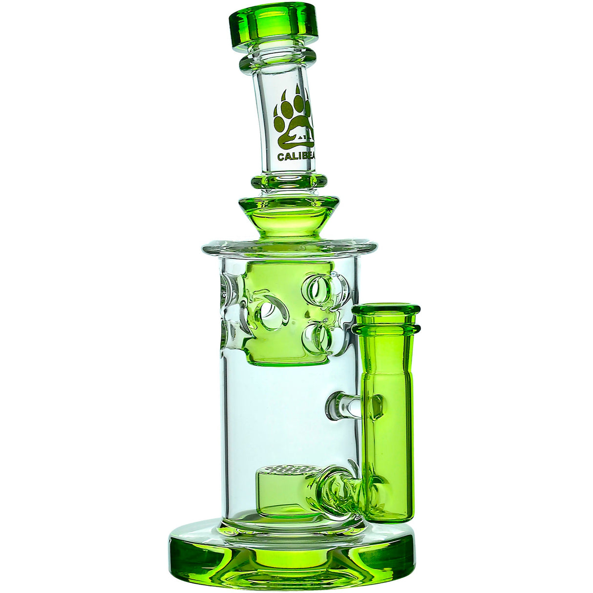 Calibear 8'' Straight Fab Flower Of Life Perc Water Pipe