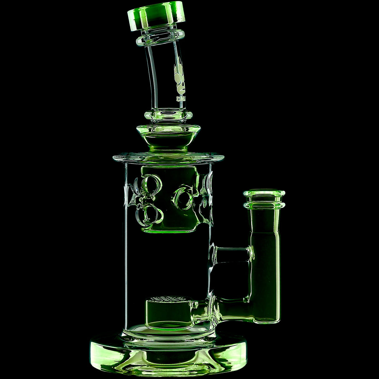 Calibear 8'' Straight Fab Flower Of Life Perc Water Pipe
