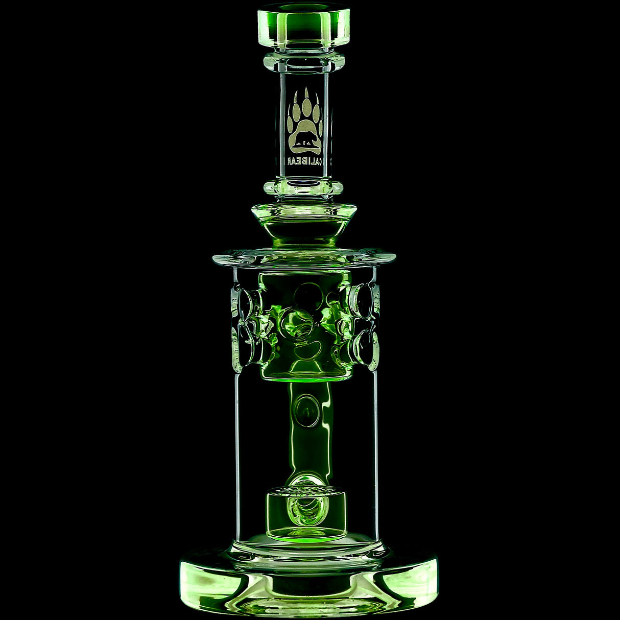 Calibear 8'' Straight Fab Flower Of Life Perc Water Pipe