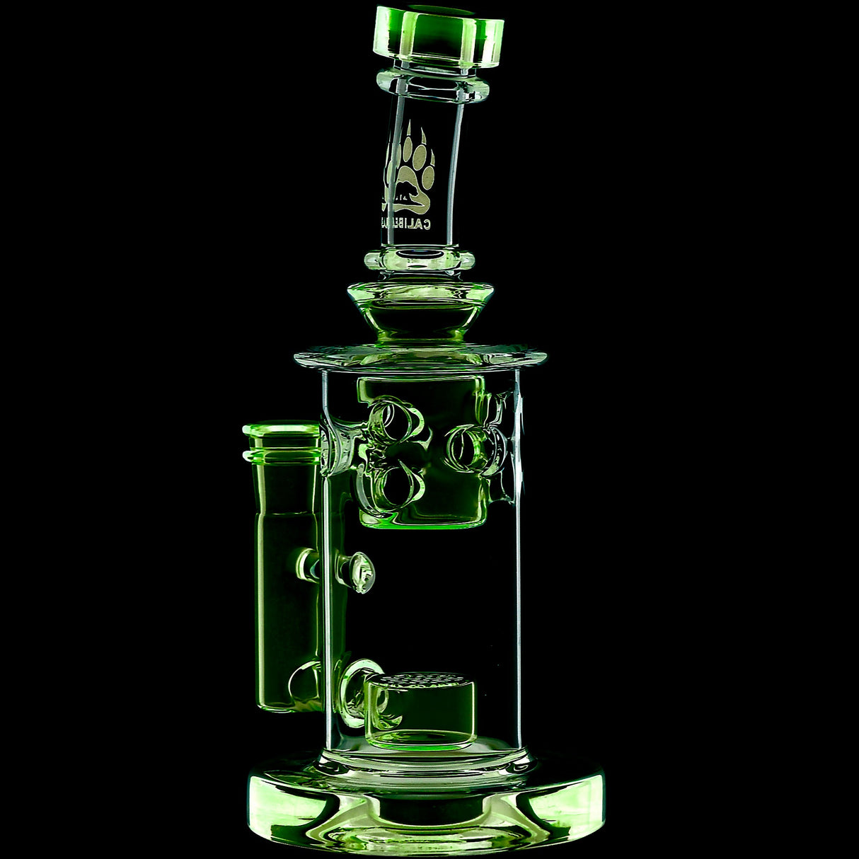 Calibear 8'' Straight Fab Flower Of Life Perc Water Pipe