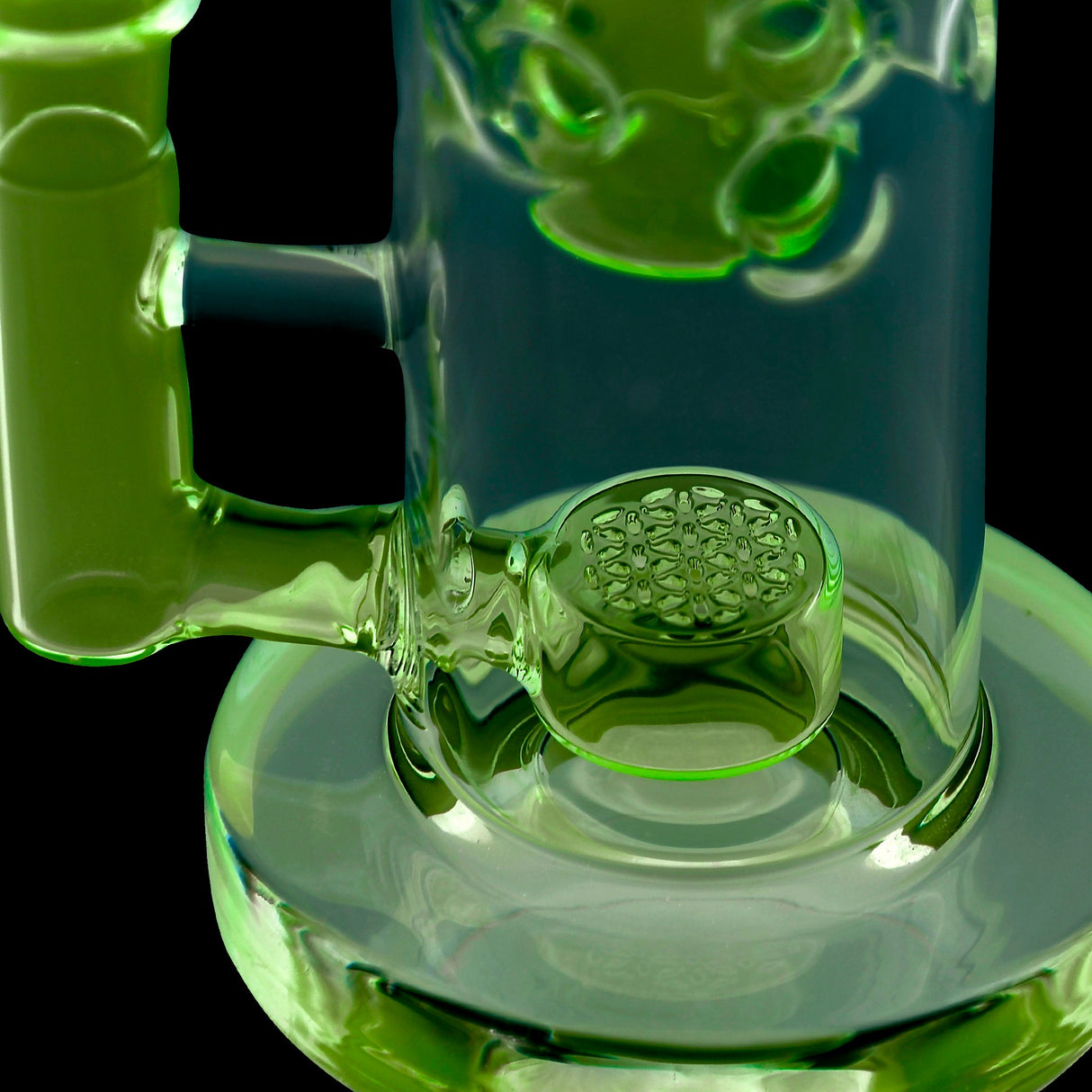 Calibear 8'' Straight Fab Flower Of Life Perc Water Pipe