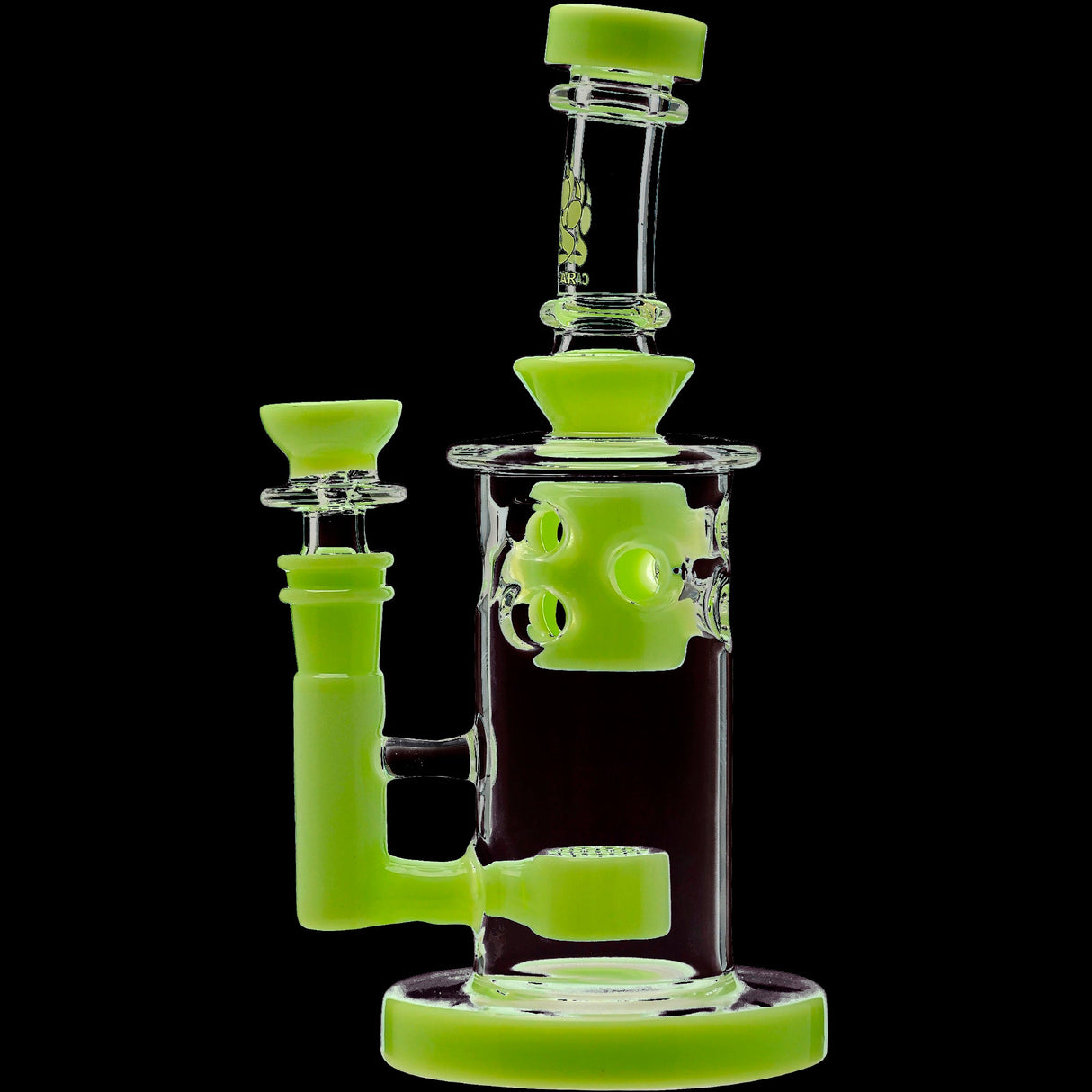 Calibear 8'' Straight Fab Flower Of Life Perc Water Pipe