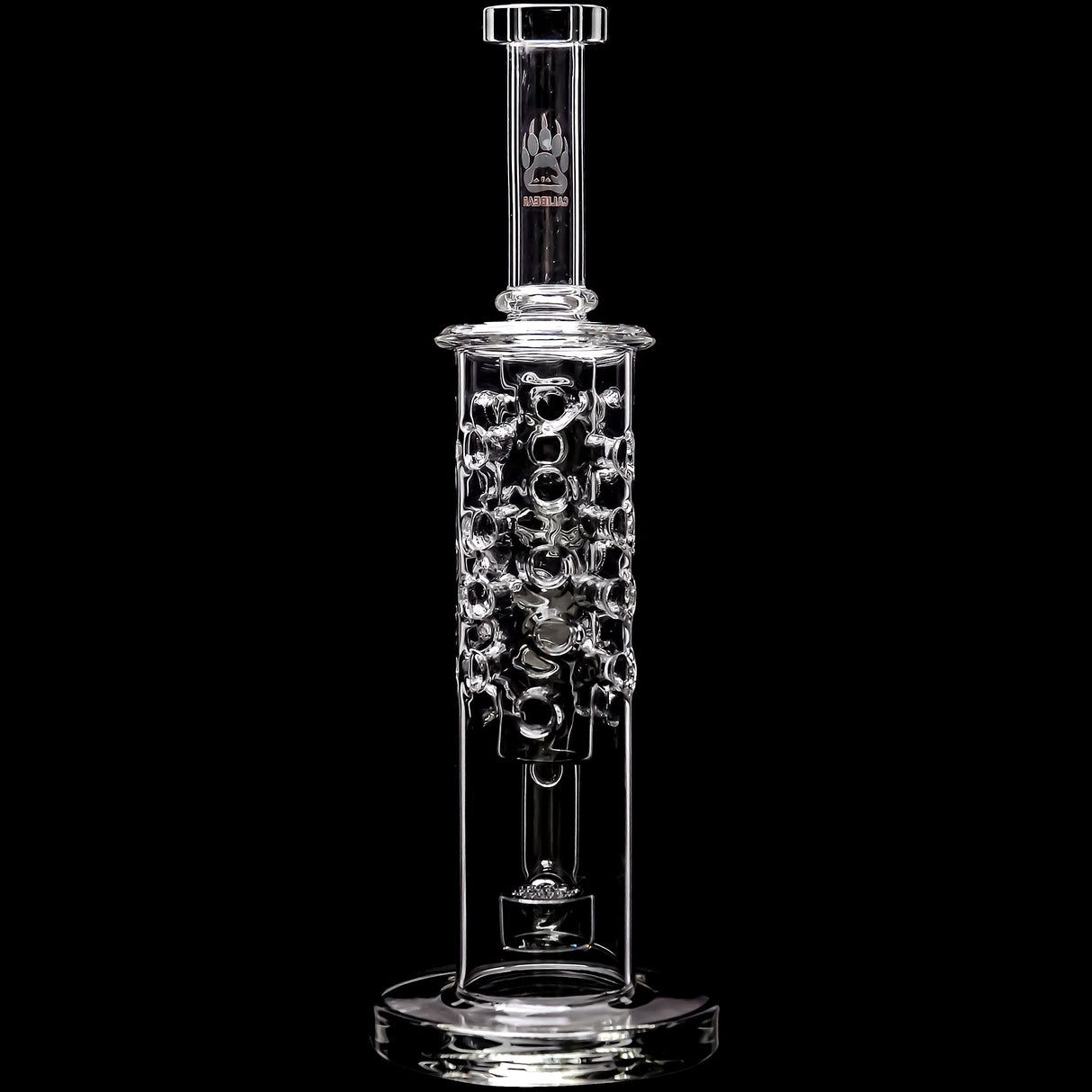 Calibear 11.8" Honeycomb Tower Flower Of Life Perc Bong