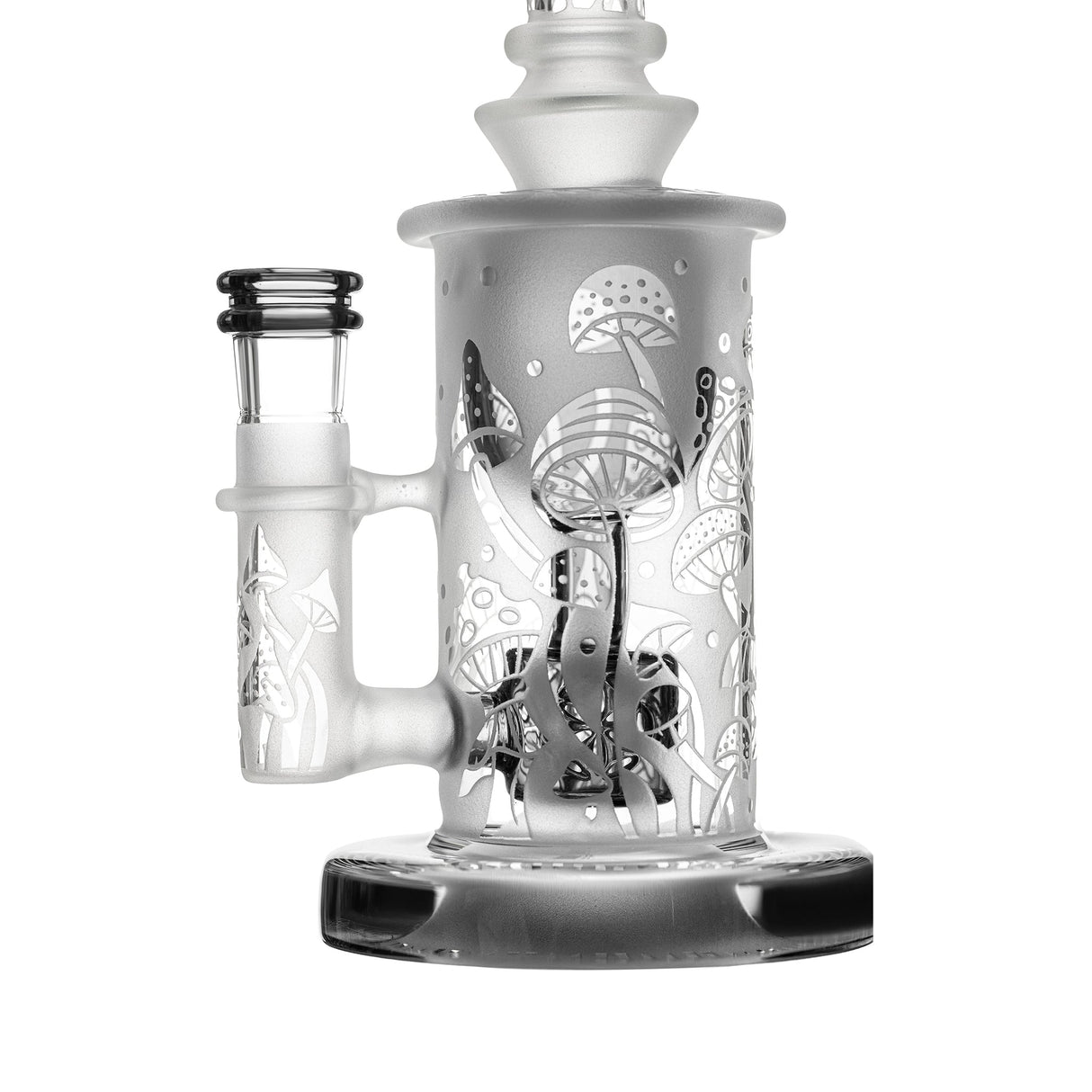 Calibear Seed of Life Perc Torus Bong with sandblasted design, 14mm female joint, and bent neck