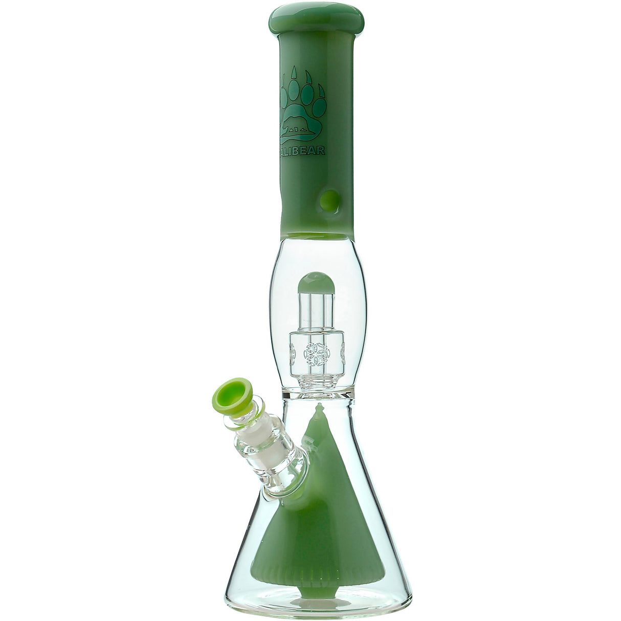 Calibear 16'' Slitted Pyramid To Seed Of Life Perc Beaker Bong
