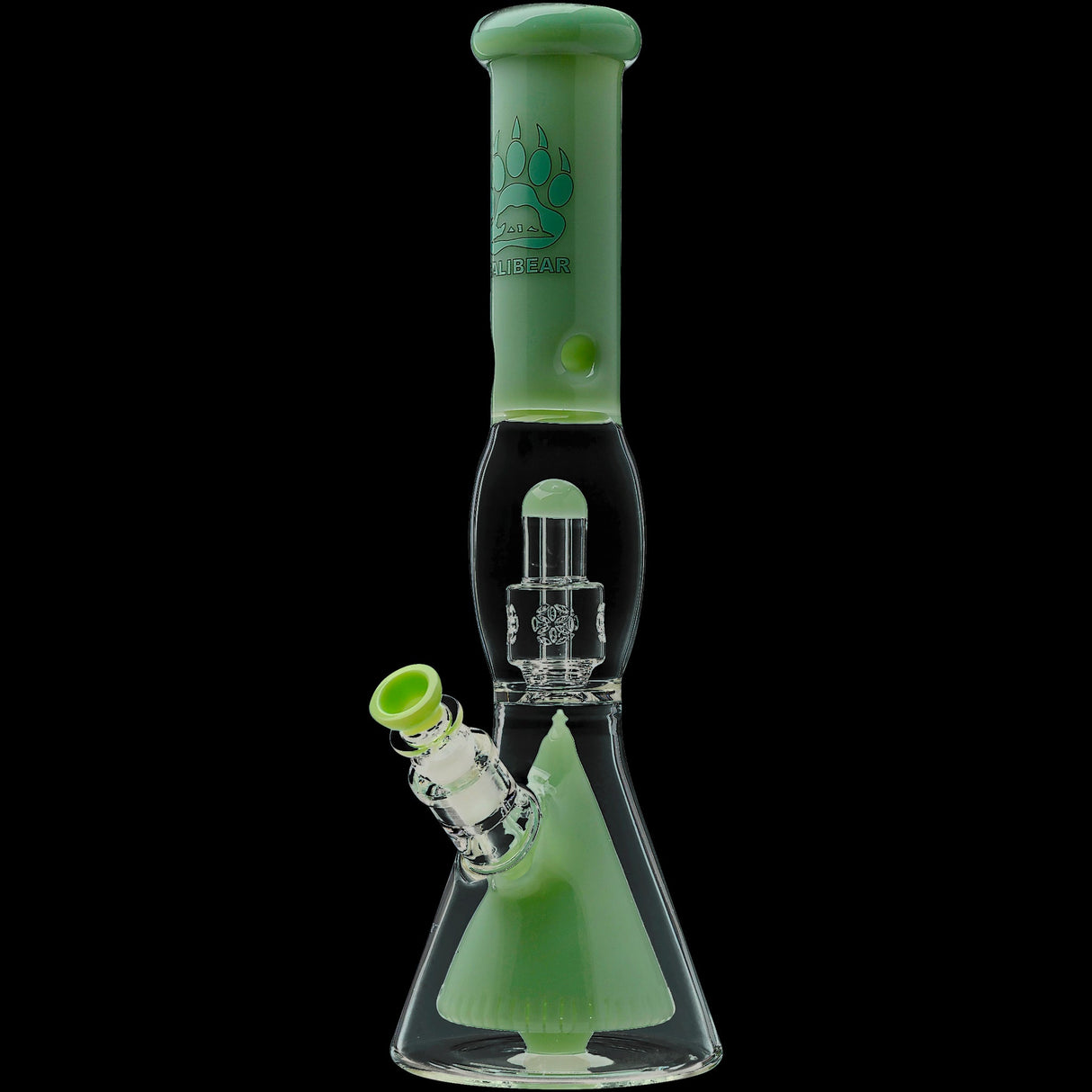 Calibear 16'' Slitted Pyramid To Seed Of Life Perc Beaker Bong