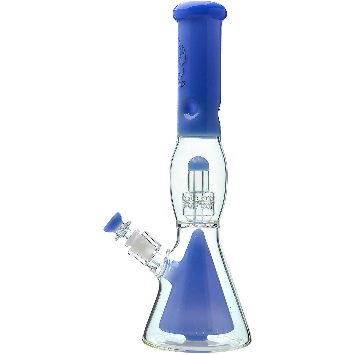 Calibear 16'' Slitted Pyramid To Seed Of Life Perc Beaker Bong
