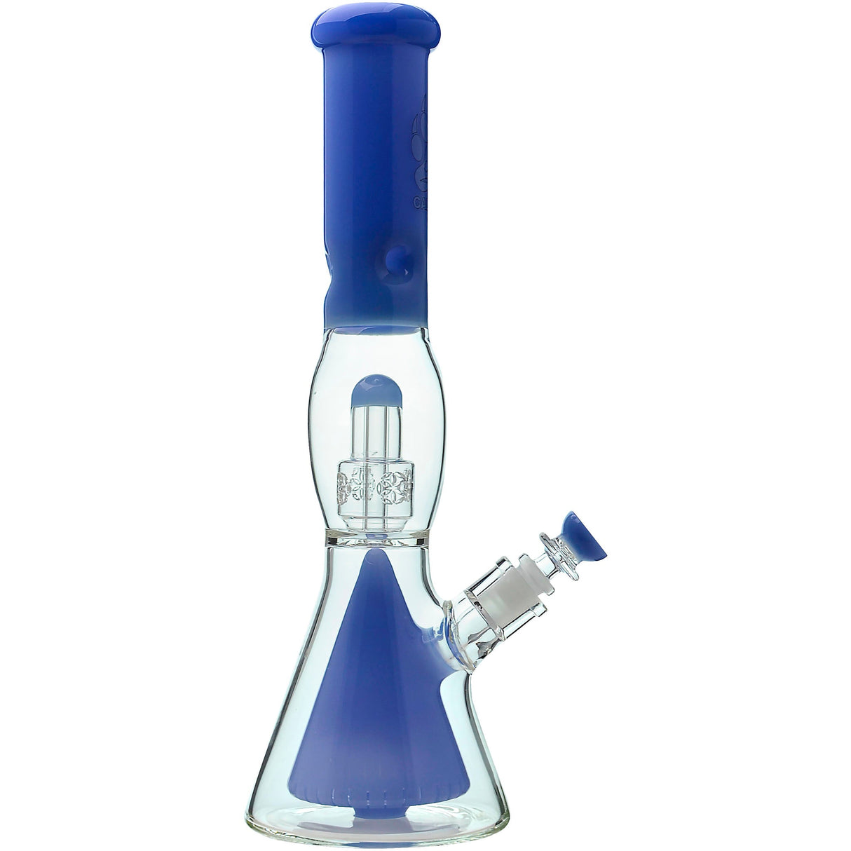 Calibear 16'' Slitted Pyramid To Seed Of Life Perc Beaker Bong