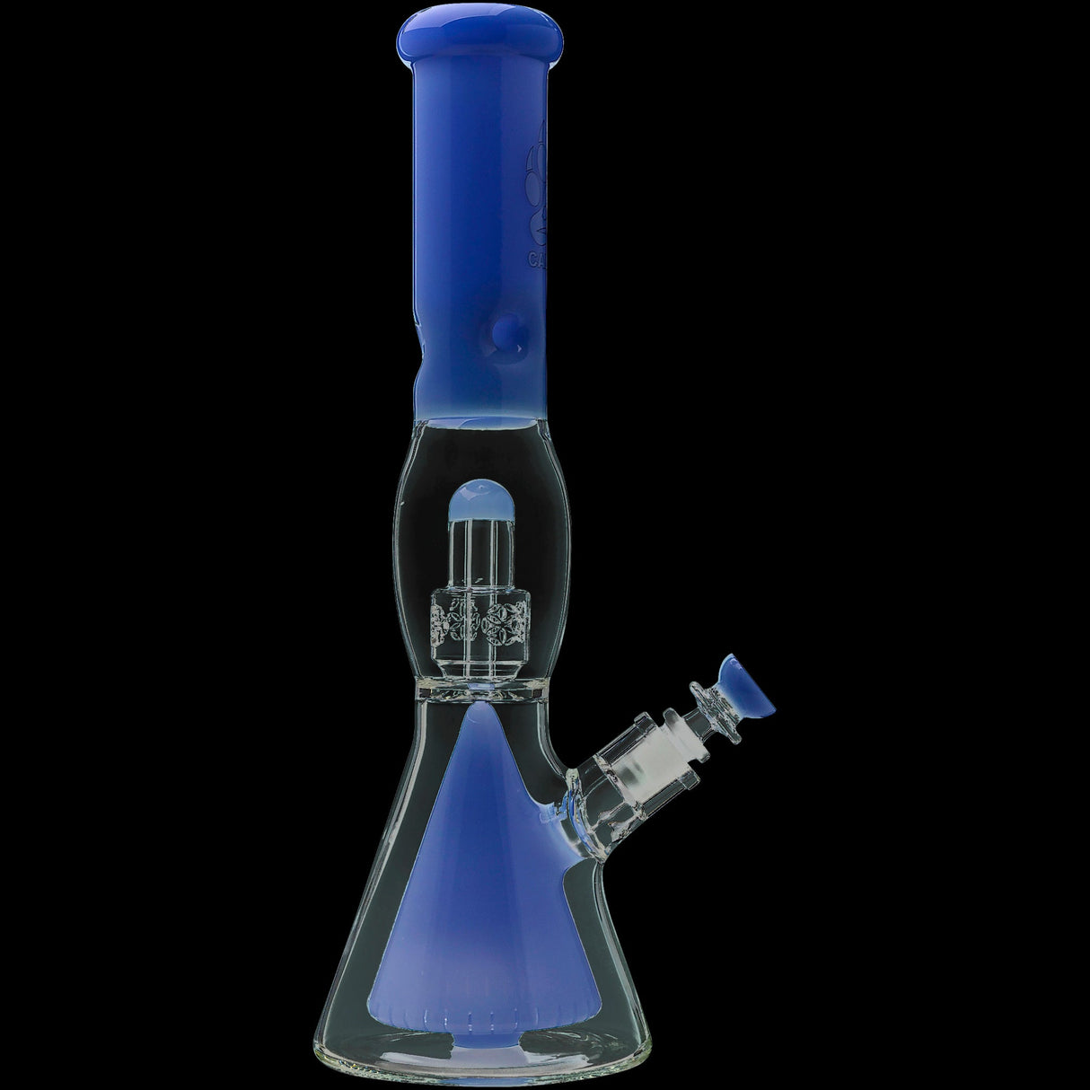 Calibear 16'' Slitted Pyramid To Seed Of Life Perc Beaker Bong