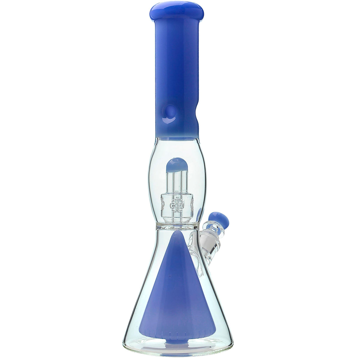 Calibear 16'' Slitted Pyramid To Seed Of Life Perc Beaker Bong