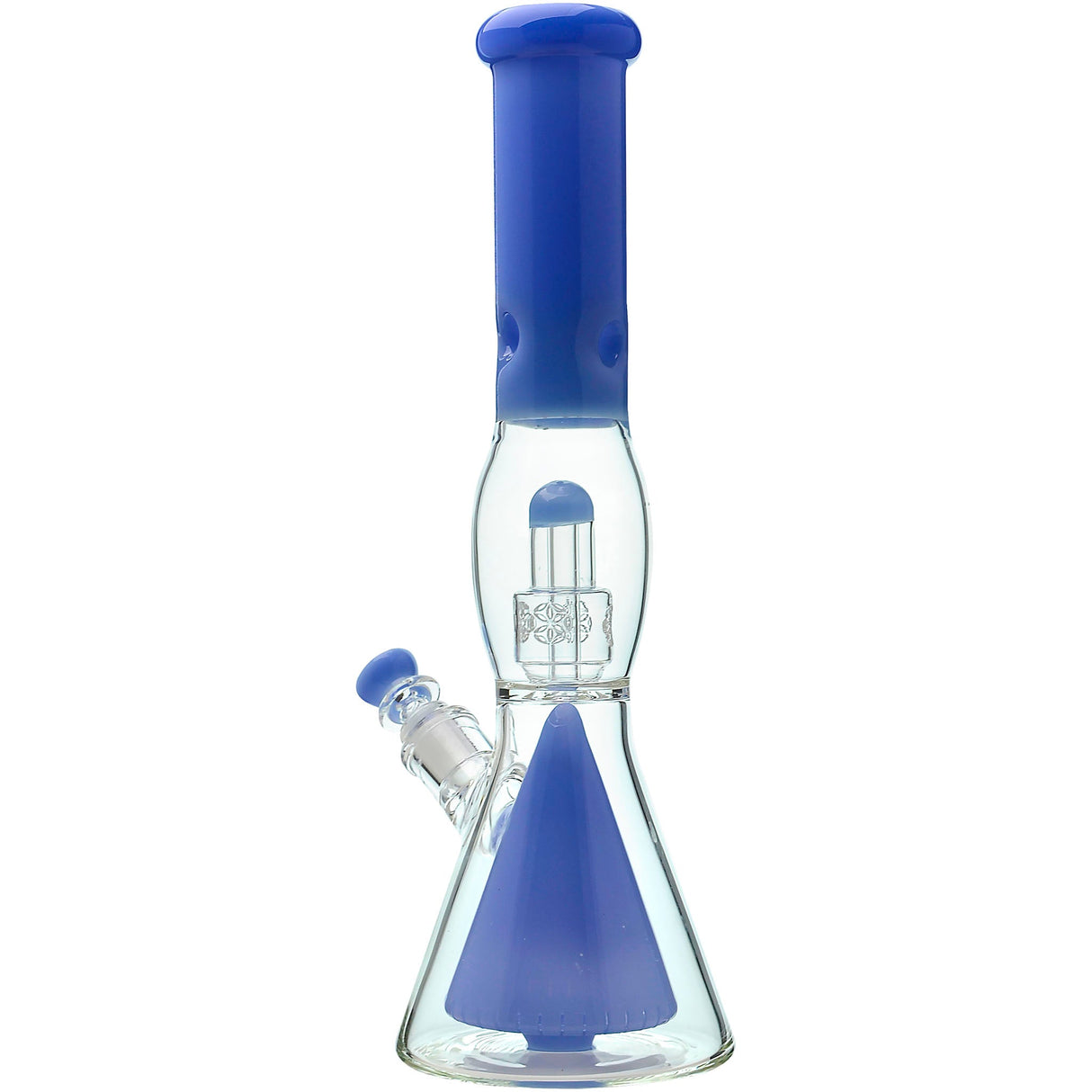 Calibear 16'' Slitted Pyramid To Seed Of Life Perc Beaker Bong