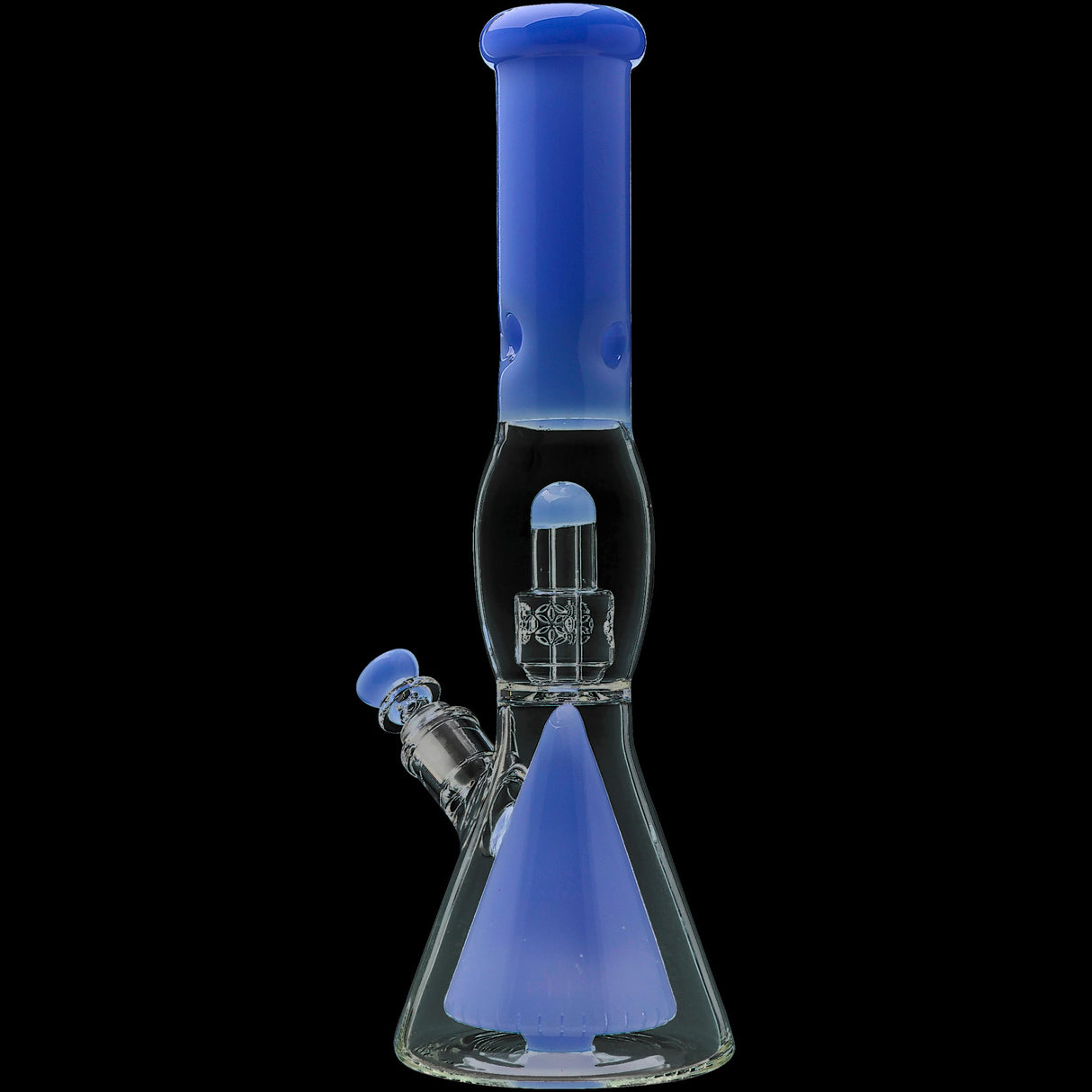 Calibear 16'' Slitted Pyramid To Seed Of Life Perc Beaker Bong