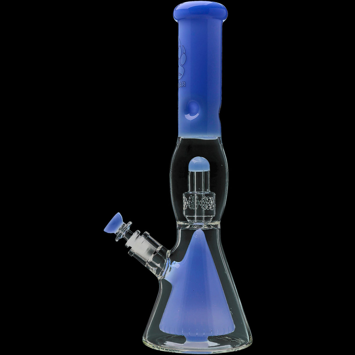 Calibear 16'' Slitted Pyramid To Seed Of Life Perc Beaker Bong