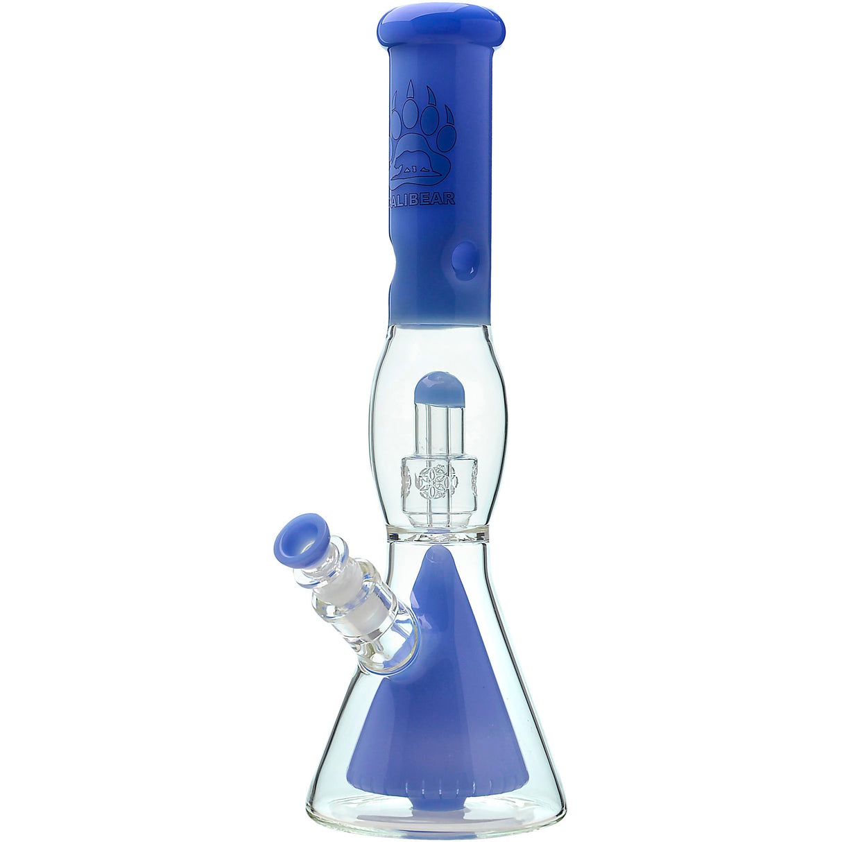 Calibear 16'' Slitted Pyramid To Seed Of Life Perc Beaker Bong