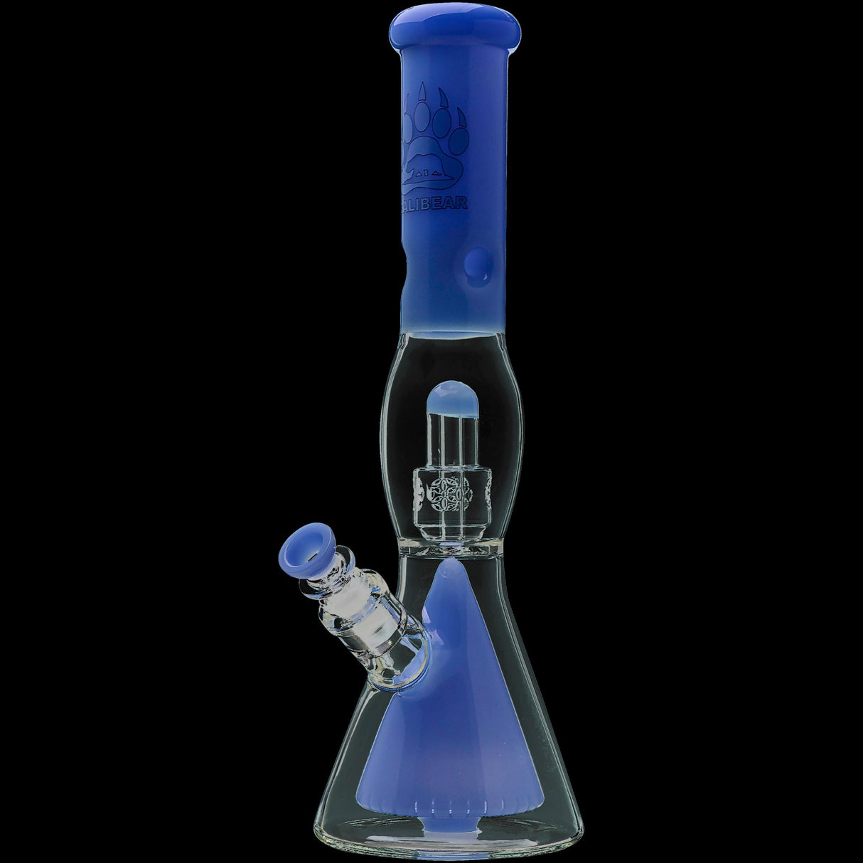 Calibear 16'' Slitted Pyramid To Seed Of Life Perc Beaker Bong
