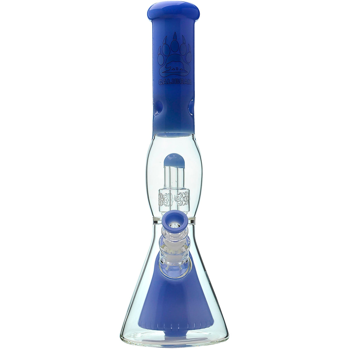 Calibear 16'' Slitted Pyramid To Seed Of Life Perc Beaker Bong