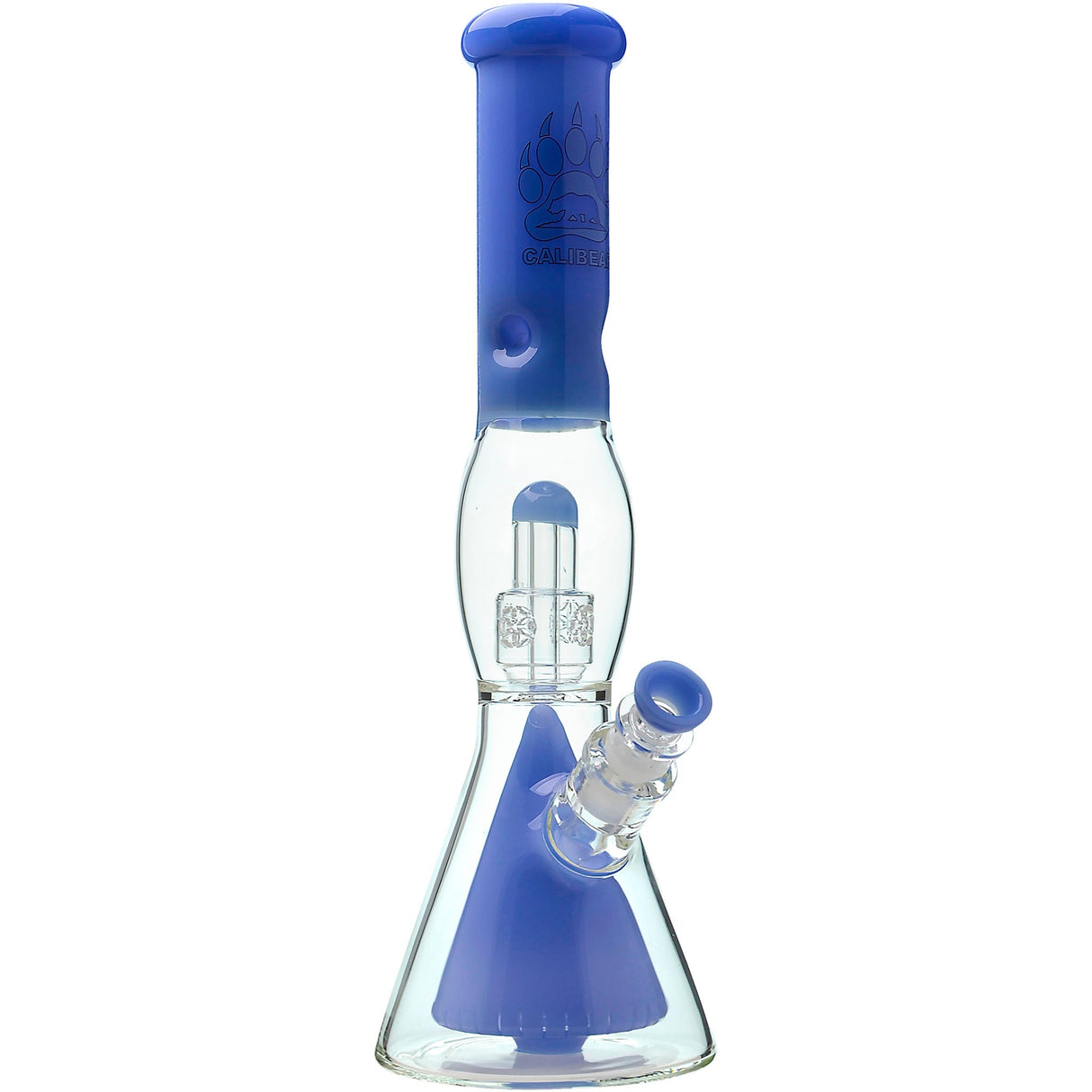 Calibear 16'' Slitted Pyramid To Seed Of Life Perc Beaker Bong