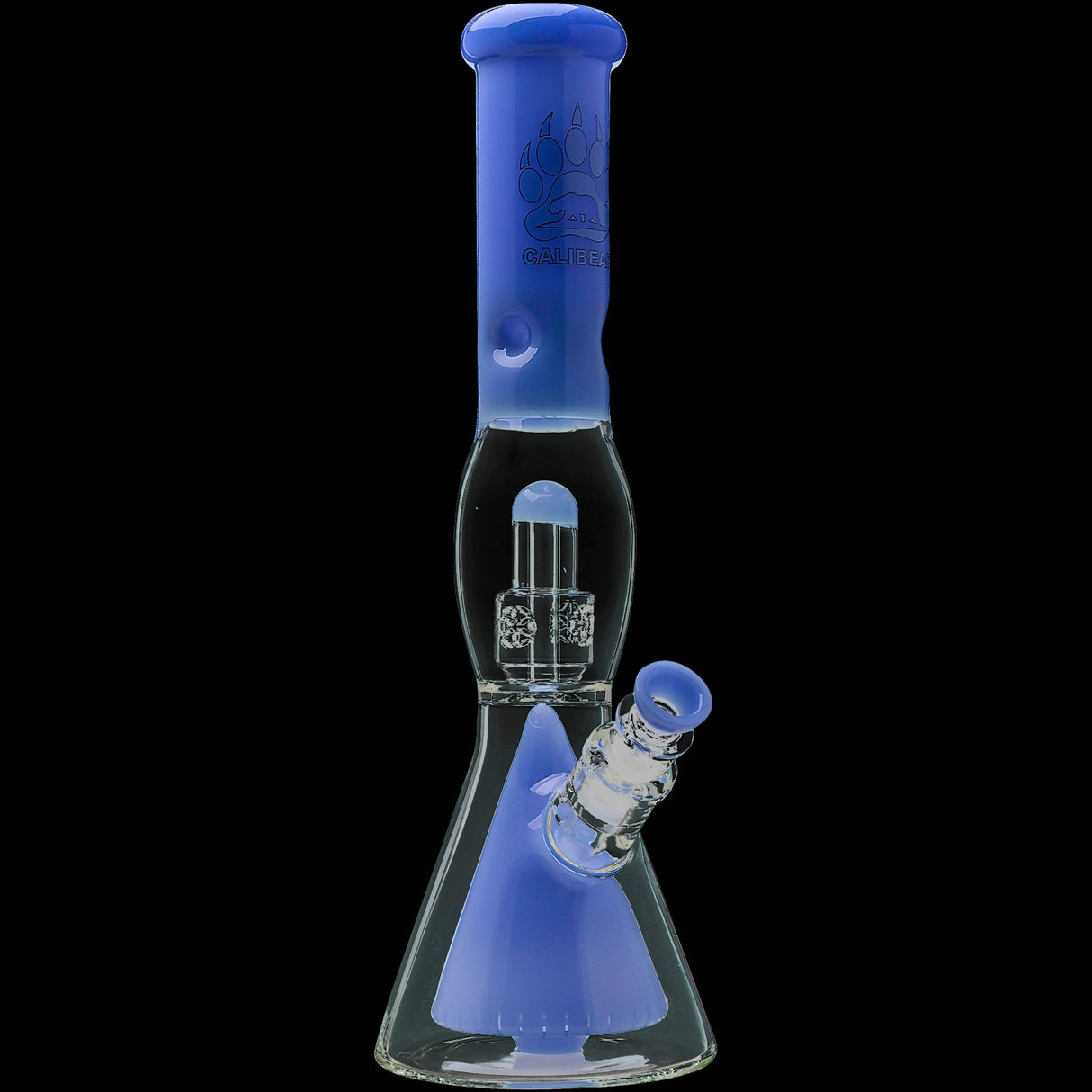 Calibear 16'' Slitted Pyramid To Seed Of Life Perc Beaker Bong
