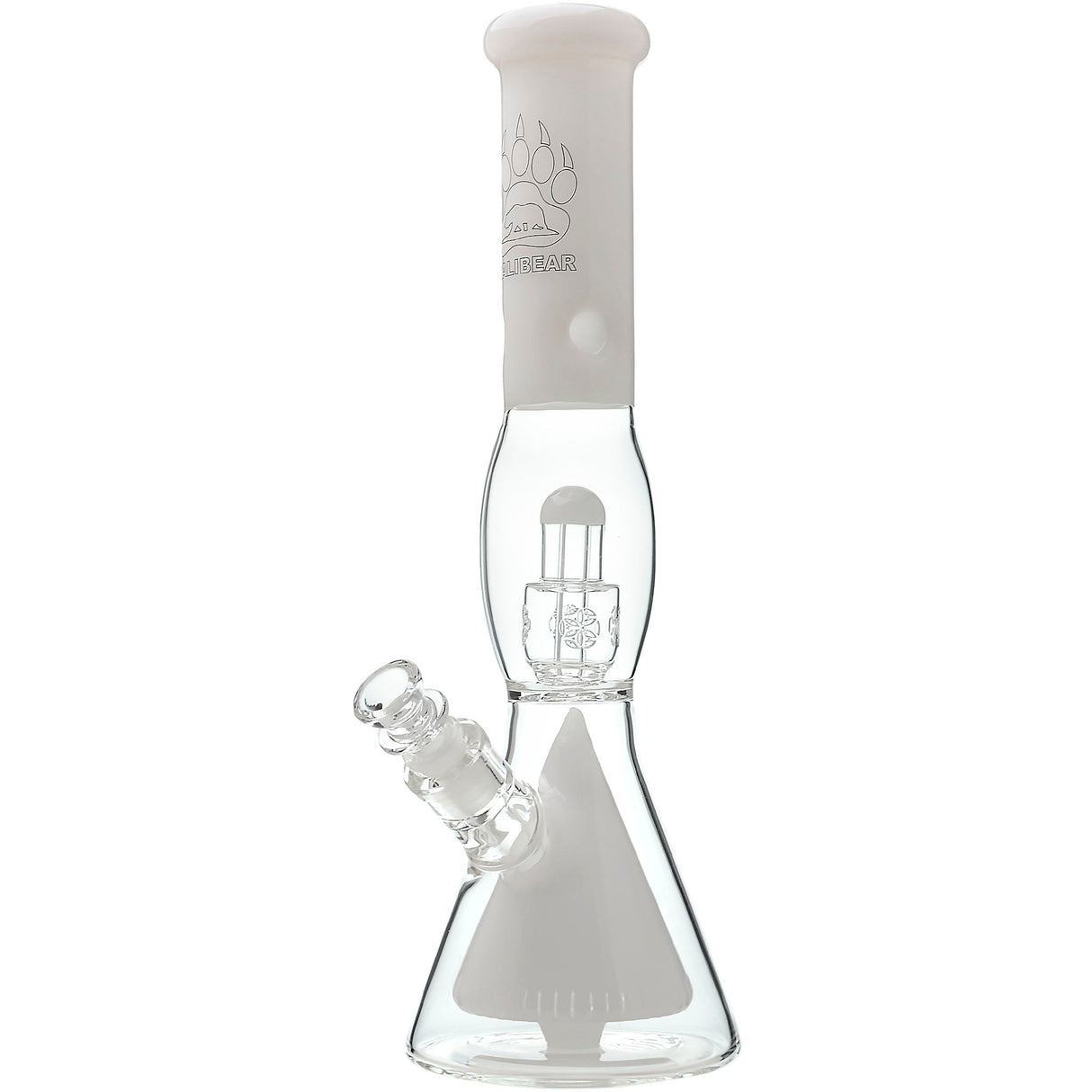 Calibear 16'' Slitted Pyramid To Seed Of Life Perc Beaker Bong
