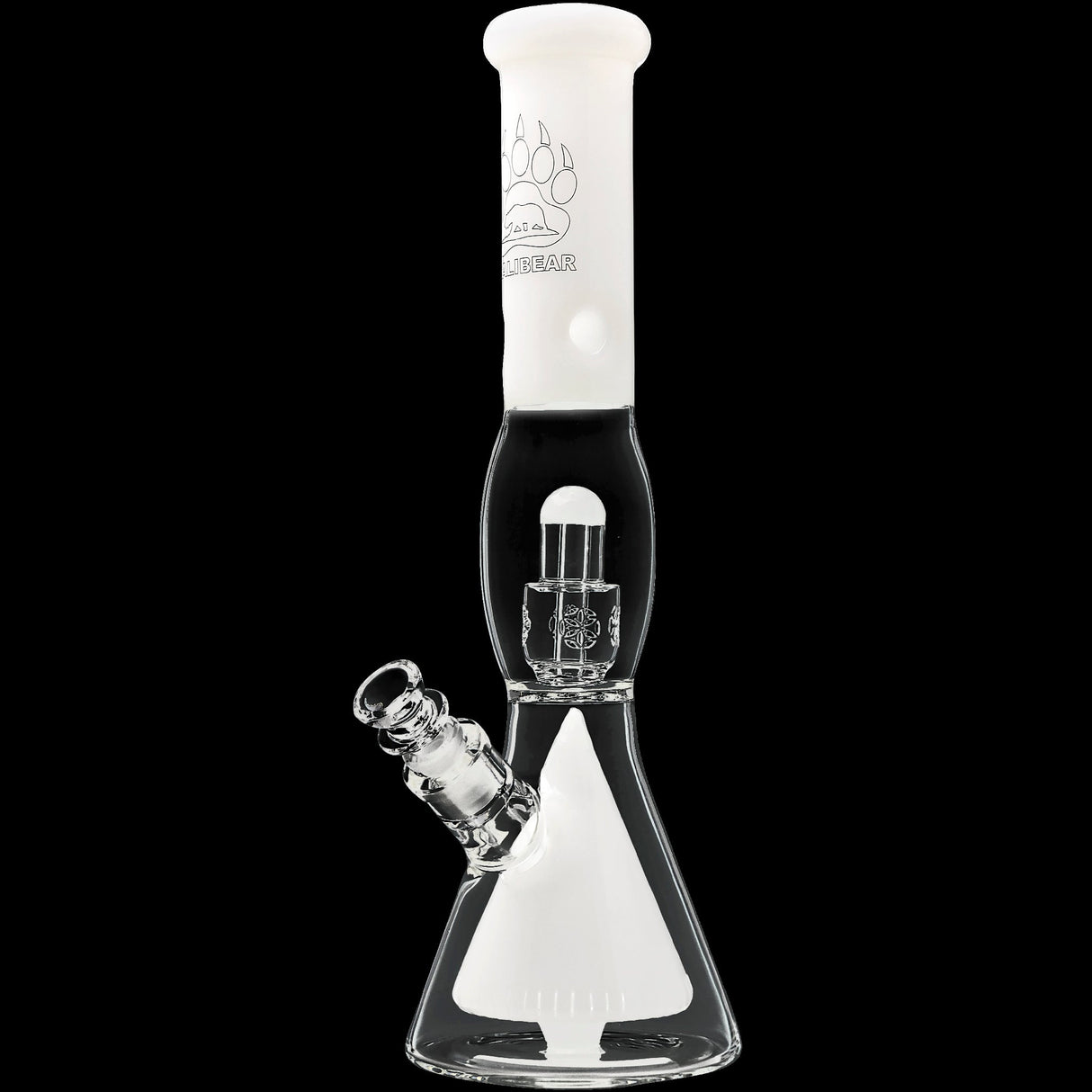 Calibear 16'' Slitted Pyramid To Seed Of Life Perc Beaker Bong