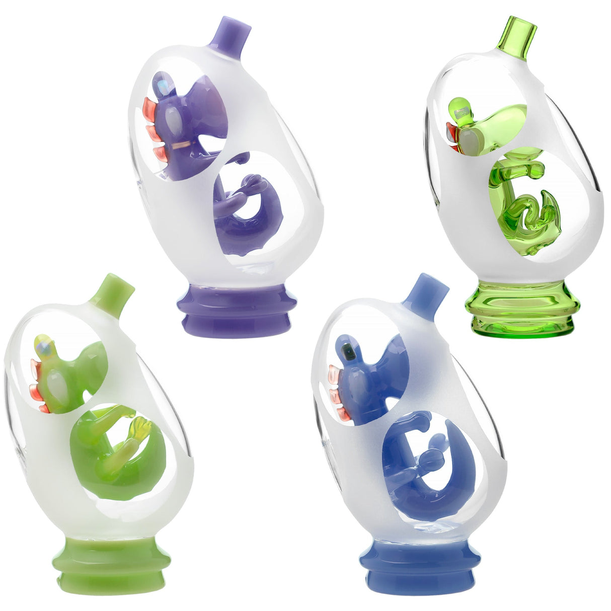 Glassic Frosted Dino Egg Puffco Peak Glass Attachment