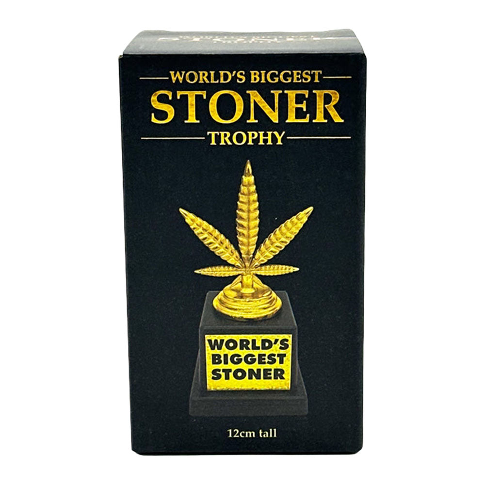 Trophy Emporium 4.7" Golden Hemp Leaf Stoner Award on white background