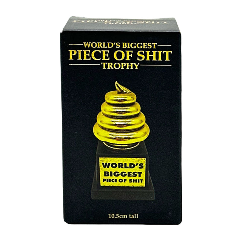 World's Biggest Piece Of Shit Trophy - 4.1" Humorous Award Front View