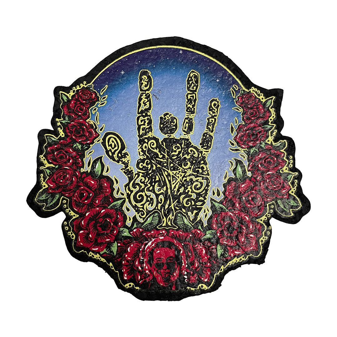 East Coasters 10" Dab Mat featuring intricate hand and roses design, perfect for home decor