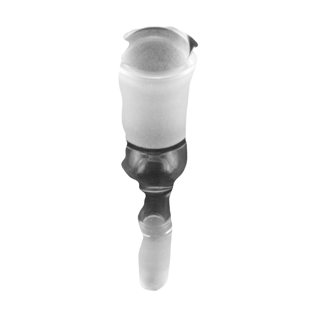 PILOT DIARY 10mm to 14mm Clear Glass Adapter for Bongs, Front View on Black Background